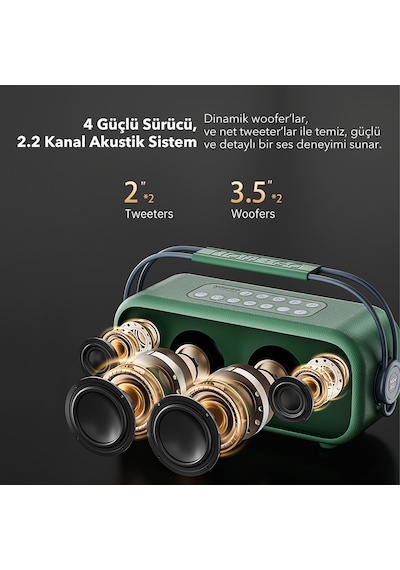 Nowgo C2 60w Taşınabilir Rgb Bluetooth Hoparlör Mikrofonlu Karaoke Parti Speaker Bej