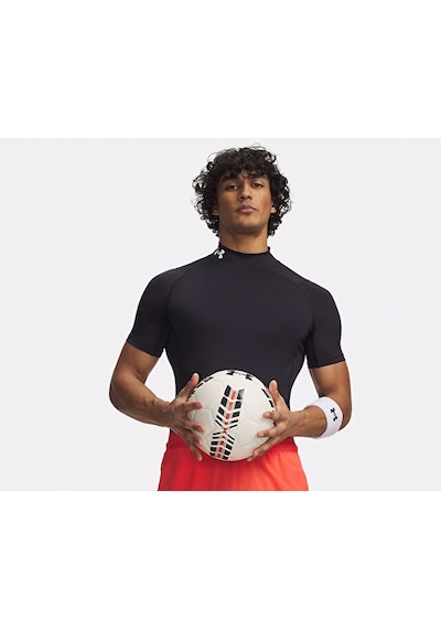 Under Armour Ua Hg Armour Comp Mock Ss Erkek Antrenman Tişörtü 1372586-001 Siyah