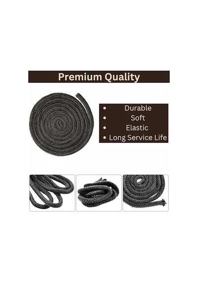 Fiberglass Antrasit Renk Soba Şömine Fitil 8 Mm X 2.5m Vıtcas Yapıştırıcı 30 Ml