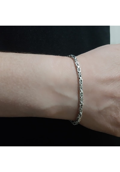 925 Ayar Gümüş Kare Kral Bileklik 2.6  Mm
