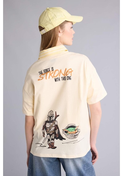 Defacto Star Wars Oversıze Sırt Baskılı Tişört H0268ax26smer103 Ekru-er103
