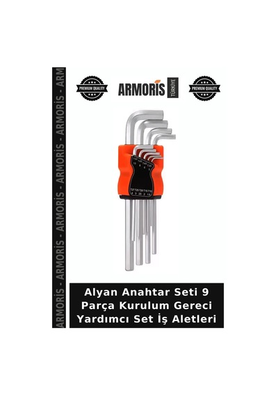 Alyan Anahtar Seti 9 Parça Kurulum Gereci Yardımcı Set İş Aletleri
