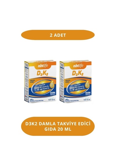 D3k2 Damla Takviye Edici Gıda 20 Ml 2 Adet 1