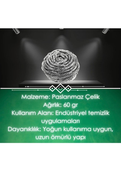 Endüstriyel Paslanmaz Ovma Teli/top Tel - 60gr 3 Adet