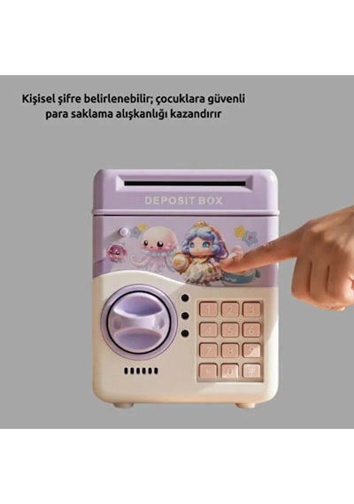 Müzikli Kumbara - Işıklı - Şifreli Atm Tasarımlı Çok Renkli