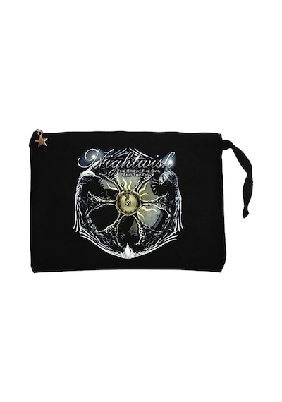 Nightwish The Crow The Owl Siyah Clutch Cüzdan / El Çantası Siyah