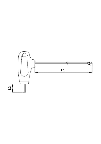 Ceta Form K11-020-100 2mm T Saplı Topbaşlı Allen Anahtar