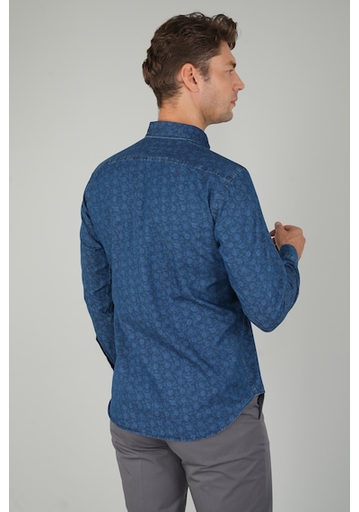 Bisse Uzun Kollu Lacivert Denim Desenli Erkek Gömlek Gmjean252170 D39 Lacivert Bisse Uzun Kollu Lacivert Denim Desenli Erkek Gömlek Gmjean252170 D39 Lacivert
