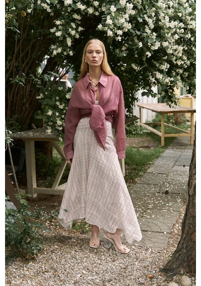 Mai Collection Mai Studios Co. Syaritta Oversize Bordo Transparan Gömlek bordo