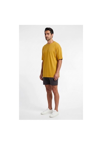 Lixa Basic Turuncu Oversize Erkek T-shirt 141061 Siyah