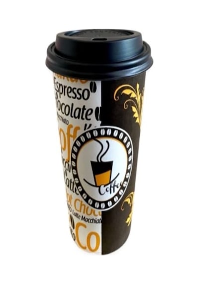 12 Oz Siyah Kapaklı Tutamaçlı Karton Bardak Kahve Kağıt Bardak Sleeve 300 Ml - 100'lü Siyah Kapaklı Tutamaçlı Diğer