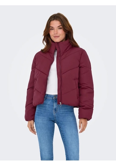 Only 15308639 Onlmaggı Cabernet Puffer Kadın Kıslık Mont Bordo