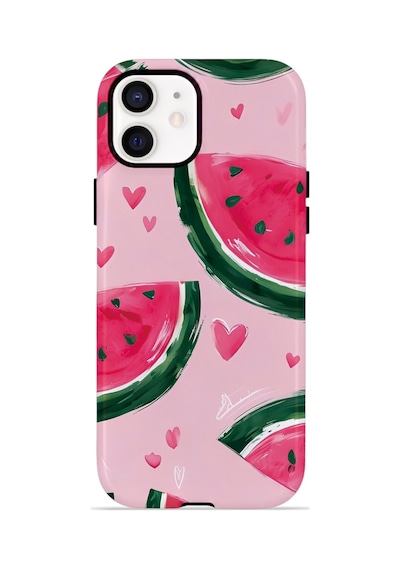 Apple iPhone Uyumlu 11 Vorian Çift Katmanlı Magsafe Kılıf Watermelon Hearts