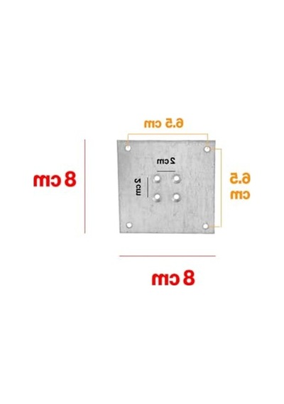 4 Adet Metal Düz Bağlantı Sacı, 8 X 8 Cm Mobilya İçin