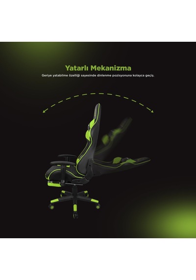 Styles Kl-r61 Yeşil/siyah Gaming Oyuncu Koltuğu Çok Renkli