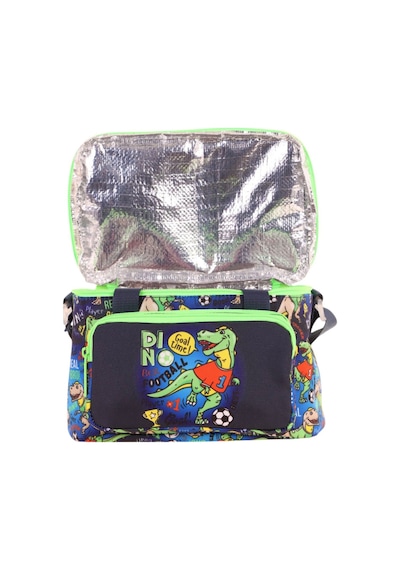 Kaukko Kids Thermo Isı Yalıtımlı Erkek Çocuk Dinazor Lacivert Yeşil Beslenme Çantası L7266 İki Bölmeli Yeşil - Lacivert