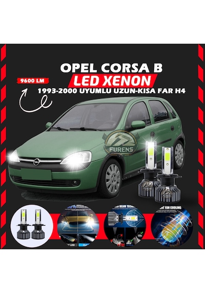 Opel Corsa B 1993-2000 Uzun - Kısa Uyumlu Şimşek Etkilii Led Xenon Pro Series H4