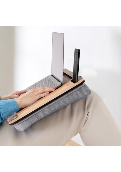 Vigo Wood-ls014 Minderli Laptop Sehpası Meşe Gri