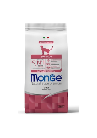 Monge Sterilised Tek Proteinli Sığır Etli Kısırlaştırılmış Kedi Maması 1,5 Kg