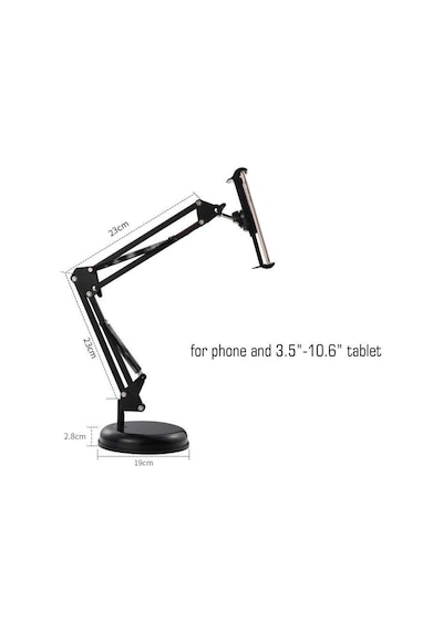 Masaüstü Telefon Tablet Tutucu 360 Dönen Başlık Çift Hareketli Ayarlanabilir Uzun Kol 56cm