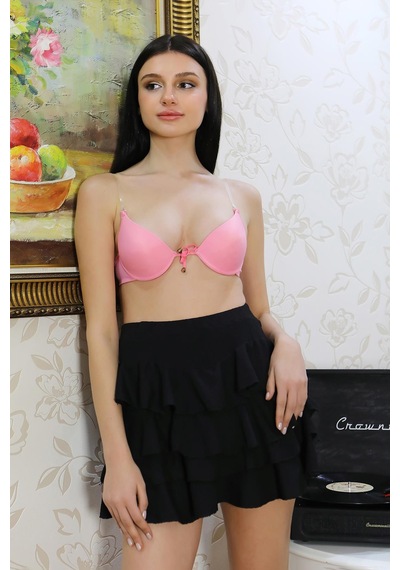 Akbeniz Kadın Destekli Balenli Önden Açılır Dekolteli Sütyen 2406 Pembe