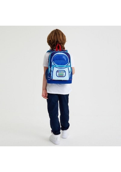 Coral High Kids Saks Mavi Astronot Desenli 2'li Okul Çanta Seti - Erkek Çocuk