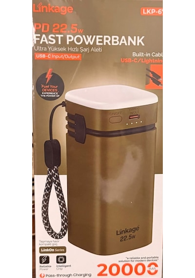 Linkage Lkp-67 20.000mah Powerbank - 22.5w Hızlı Şarj, Dahili Usb-c Ve Lightning Kablolu Taşınabilir Şarj Cihazı Şık Tasarım Yeşil Linkage Lkp-67 20.000mah Powerbank - 22.5w Hızlı Şarj, Dahili Usb-c Ve Lightning Kablolu Taşınabilir Şarj Cihazı Şık Tasarım Yeşil