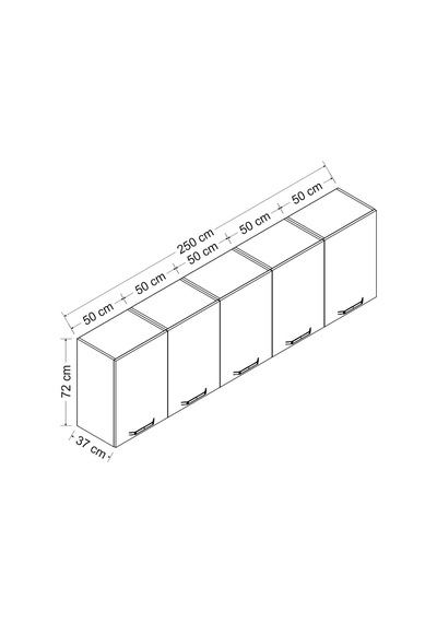 Minar 250 Cm Mutfak Dolabı Beyaz 250-b2-üst Modül