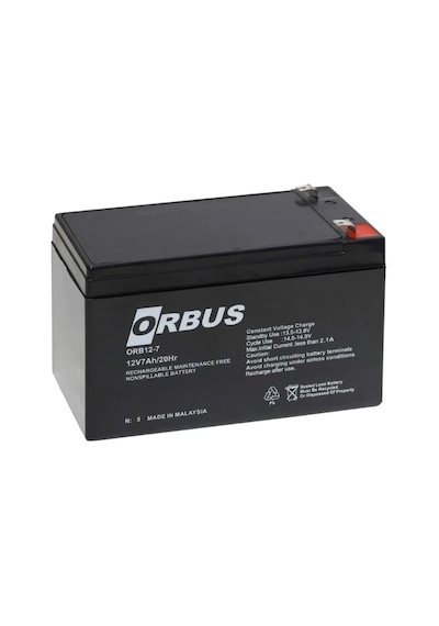 Ayt Orbus Orb12-7 12 Volt 7 Amper Kuru Tip Akü 150X65X90Mm Yeni Tarihli Taze Akü Hayir