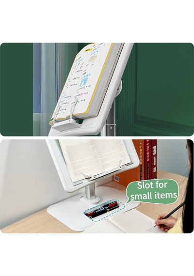 Gece Lambalı Kitap Okuma Standı 6 Kademeli Ayarlanabilir Açı, 55cm Yükseklik, Tablet & Laptop Uyumlu, Katlanabilir Dayanıklı Sayfa Klipsli Eller Serbest Okuma Tutucu Yd08