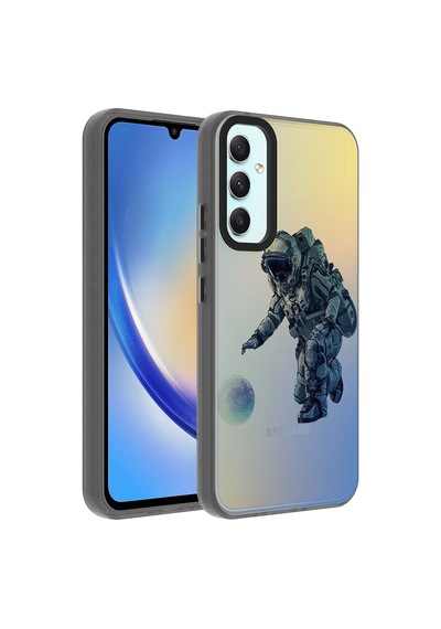 Galaxy Uyumlu A34 Kılıf Desenli Zore Dragon Sert Kapak Astronot