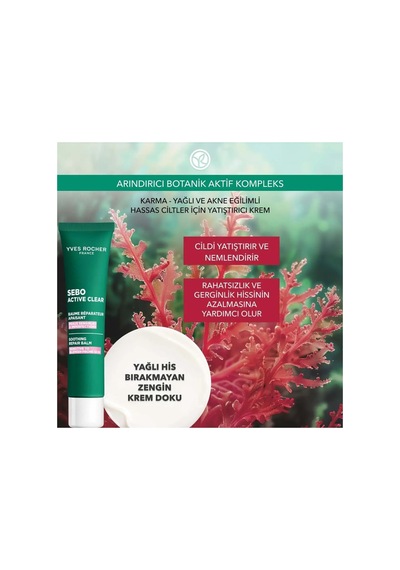 Yves Rocher Hassas Cilt Yatıştırıcı Krem-bisabolol&allantoin&aloe Vera-sebo Active Clear Botanik Kompleks 40 Ml