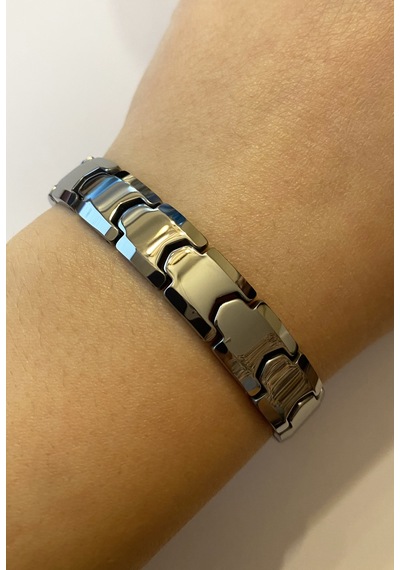 Erkek Silver Renk Tungsten Bileklik Silver