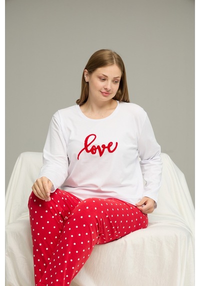 Siyah İnci Curve Büyük Beden Battal Boy Pamuklu Pijama Takım25240783 Beyaz Siyah İnci Curve Büyük Beden Battal Boy Pamuklu Pijama Takım25240783 Beyaz