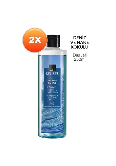 Senses Ocean Surge Nane Ve Deniz Kokulu Saç Ve Vücut İçin Erkek Duş Jeli 250 Ml. İkili Set Diğer