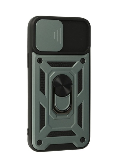 Apple iPhone Uyumlu 13 Pro Max Kılıf Pars Lens Yüzüklü Silikon - Yeşil Bz8683140260002