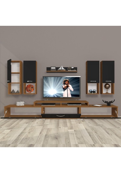 Decoraktiv Ekoflex 8da Slm Tv Ünitesi Tv Sehpası Ceviz - Siyah