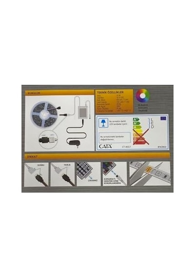 Cata 5 Metre 6 Watt 220 Volt 96 Renkli Kumandalı Rgb Şerit Led Seti Ct-4557