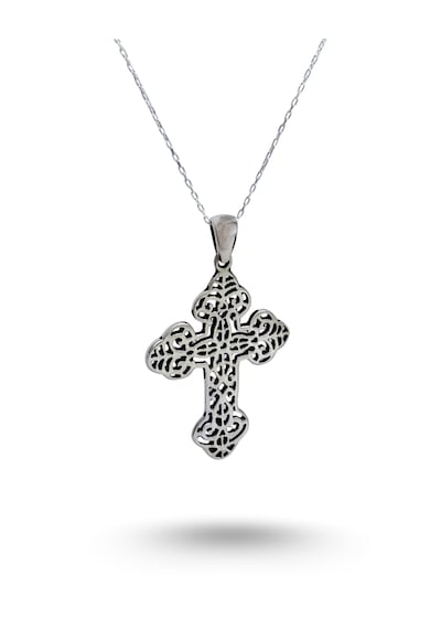 925 Ayar Gümüş Geleneksel Ermeni Haç Budded Cross Tasarım Uzun 55 Cm Kolye Gümüş