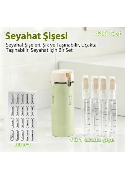 Unikit 4' Lü Seyahat Kiti Tek Renk