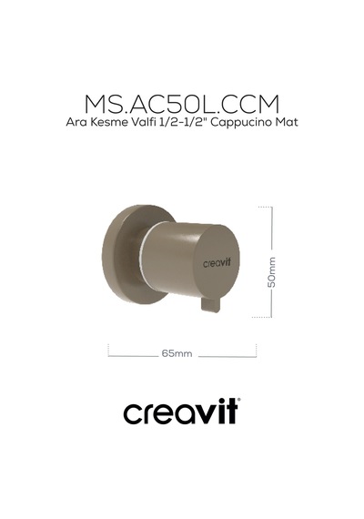 Creavit Ara Kesme Valfi 1/2-1/2" Cappucino Mat Ms.ac50l.ccm