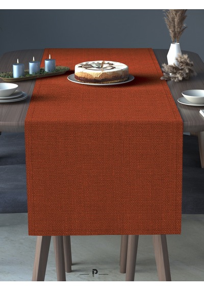 Br Perle Perle Home Keten Dokulu Runner Kiremit Renk Dekoratif Şık Runner Örtü