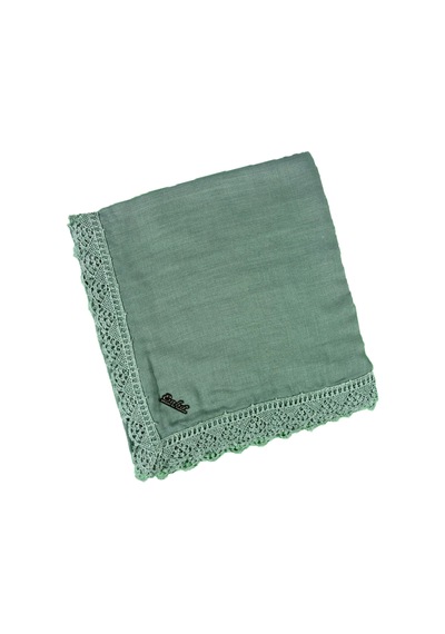 Mim Eşarp Enba Pamuklu İğne Oyalı Namaz Ve Mevlüt Örtüsü 110x110 Cm Haki