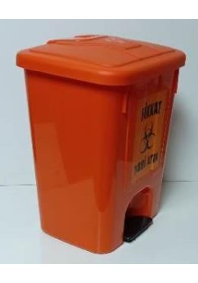 Tıbbi Atık Kovası 25 Lt Köşeli Pedallı