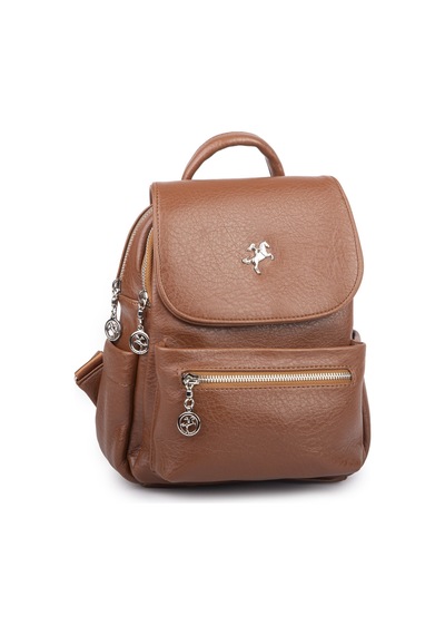 Nas Bag Kadın Sırt Çantası Çift Gözlü Spor Çanta 23x26x14 Cm Taba Victoria