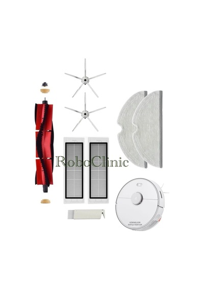 Roborock S5 Max Beyaz Robot Süpürge Uyumlu Yedek Fırça, Filtre, Mop Set-8 Parça