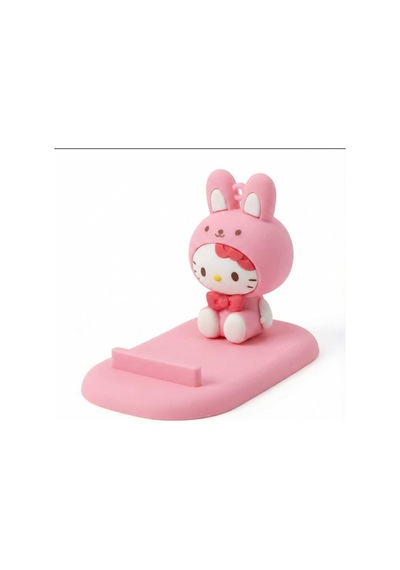 1 Adet Karakter Figürlü Telefon Tucucu Silikon Stand Pembe