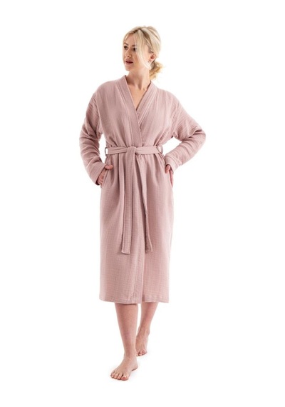 Unisex Kimono Bornoz - Pudra