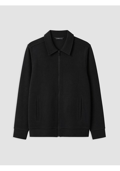Lcwaıkıkı Classic Siyah Polo Yaka Erkek Fermuarlı Sweatshirt