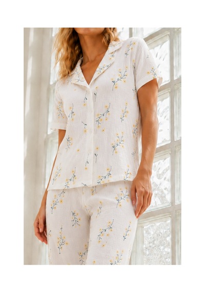 Fit Women Kadın Genç Loose İpliği Boyalı Çok Renkli Pijama Takımı
